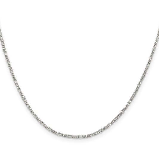 Sterling Silver 1.4mm Figaro Chain 22.00