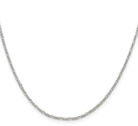 Sterling Silver 1.4mm Figaro Chain 85.00