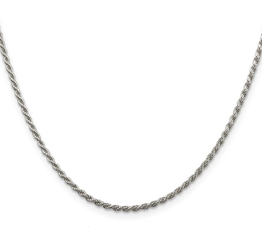 Sterling Silver 1.85mm Diamond Cut Rope Chain 80.00