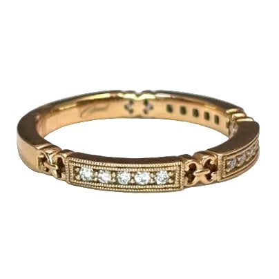 14K Rose Gold Diamond Stacking Ring