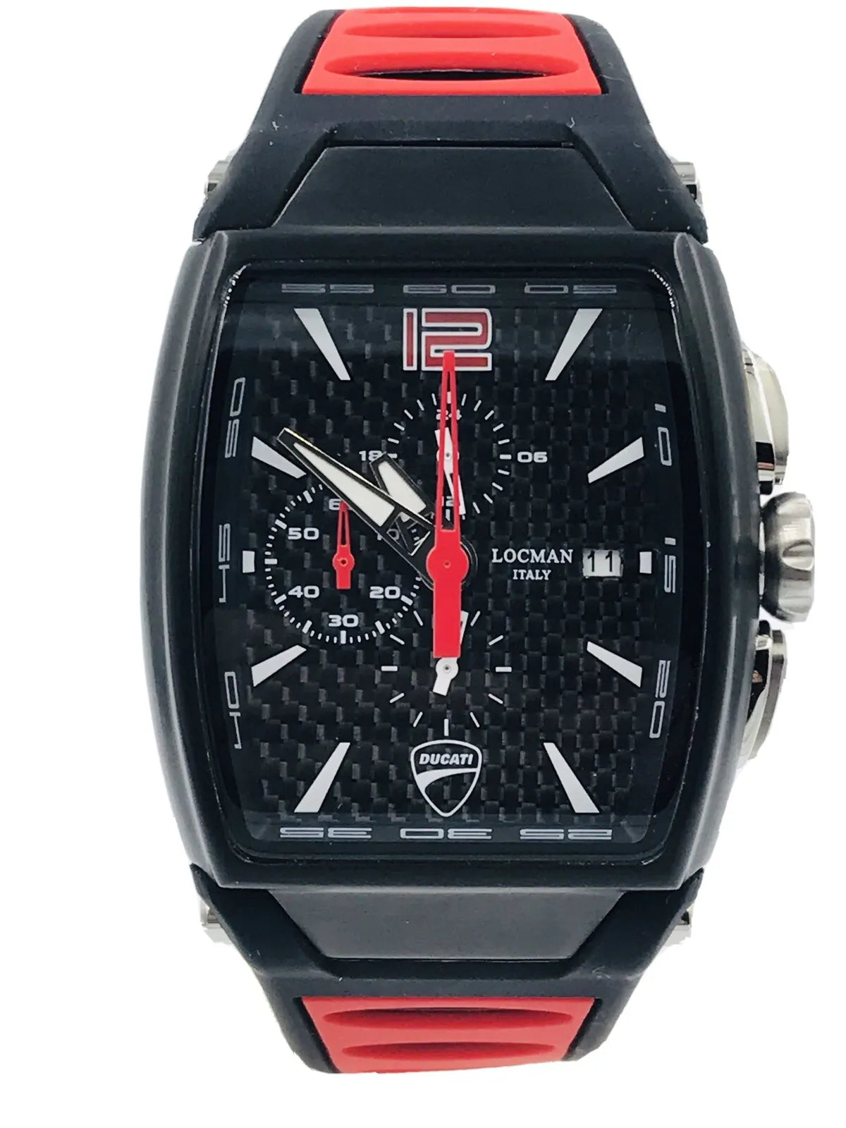 LOCMAN Ducati Chrono Steel and Titanium PVD Carbon Dial Silicon Strap 950.00