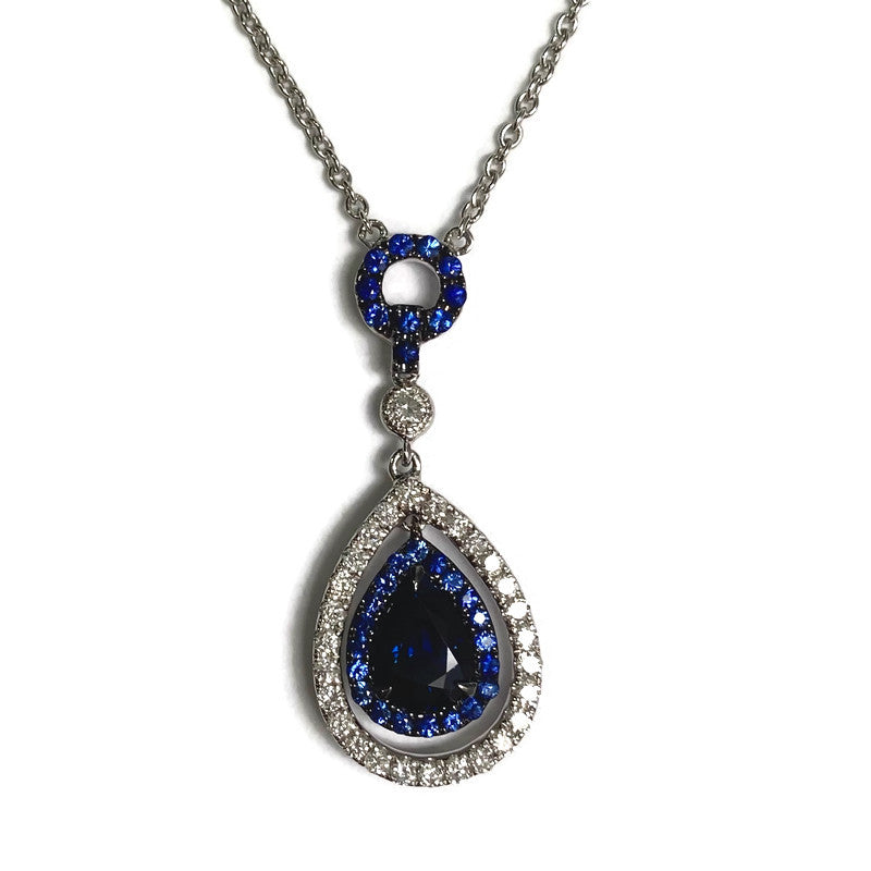 Sapphire & Diamond Necklace (S 1.29ct, S round 0.37ct, D 0.37ct) 18k 2950.00