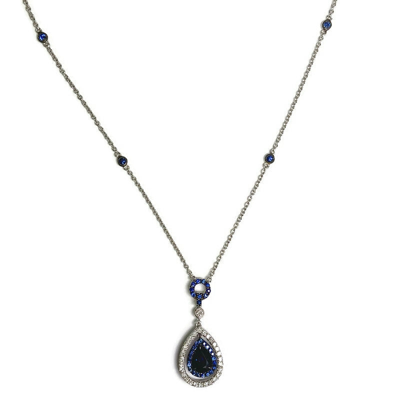 Sapphire & Diamond Necklace (S 1.29ct, S round 0.37ct, D 0.37ct) 18k 2950.00