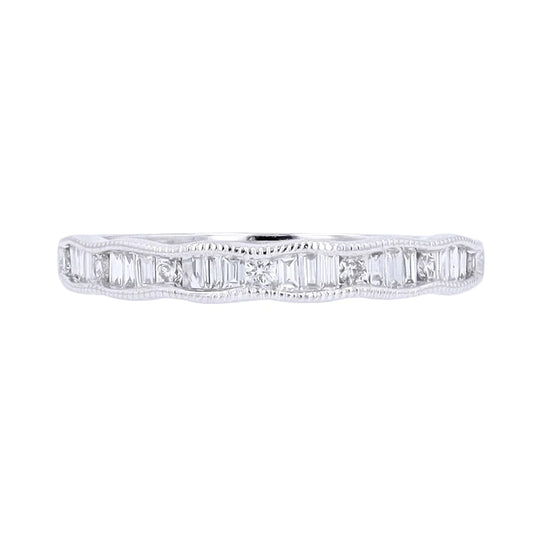 Diamond Baguette Scalloped Band 1/3ct 14kw 825.00