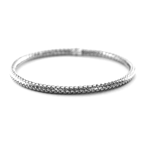 ANYA Sterling Silver Basket Weave Tubular Bali Bangle Bracelet 141.00