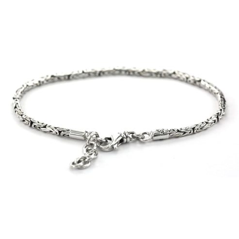 Sterling Silver 2.5mm Byzantine Bracelet Adjustable 7-8" 210.00