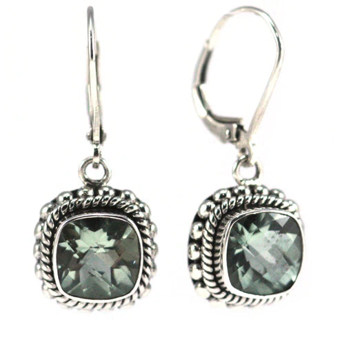 PADMA Faceted Green Amethyst Leverback Earrings 135.00