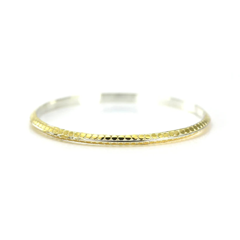 LIMITED Sterling Silver and 18k Gold Bangle with Bali Dots 135.00