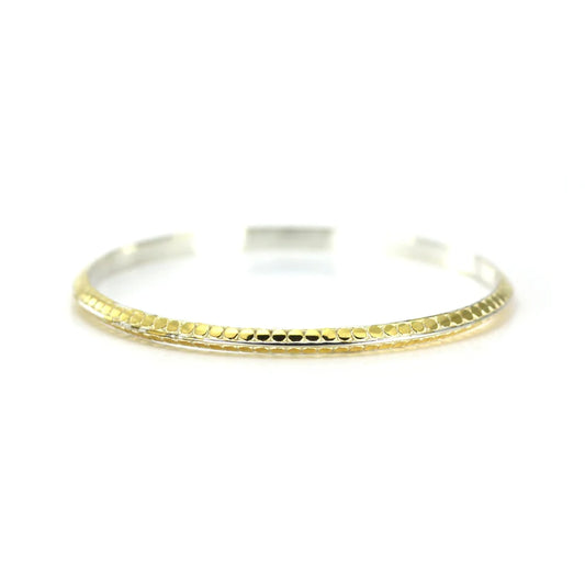 LIMITED Sterling Silver and 18k Gold Bangle with Bali Dots 135.00