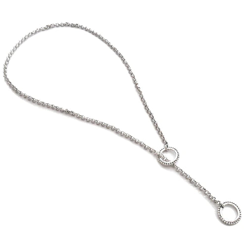 DASA Sterling Silver Hammered Bead Lariat Adjustable Necklace 315.00