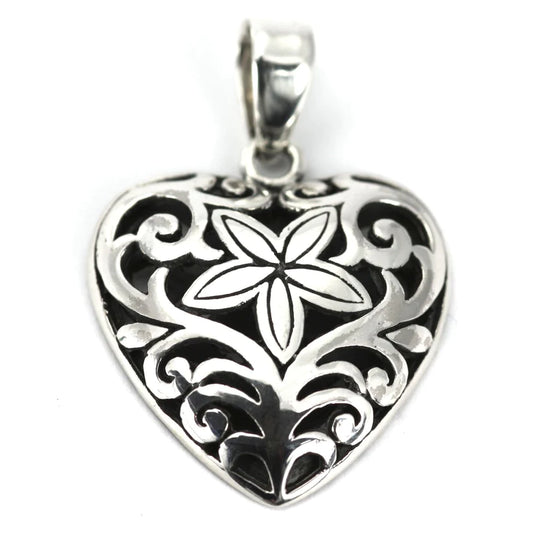 KASI Sterling Silver Bali Heart Pendant 108.00