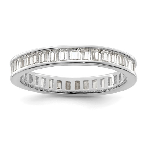 Sterling Silver CZ Baguette Eternity Band 45.00
