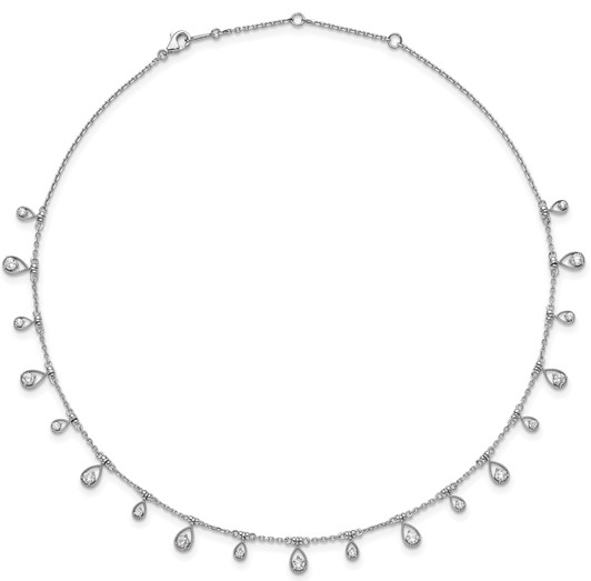 Sterling Silver CZ Dangle Necklace 320.00