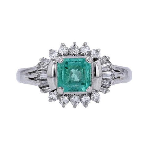 Emerald & Diamond Platinum Ring 2950.00