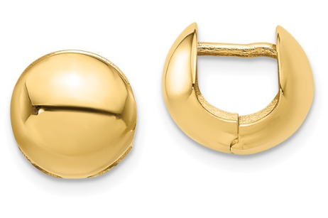 14K Yellow Gold Round Hoop Huggies 800.00
