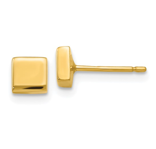 Yellow Gold Square Stud Earring 385.00