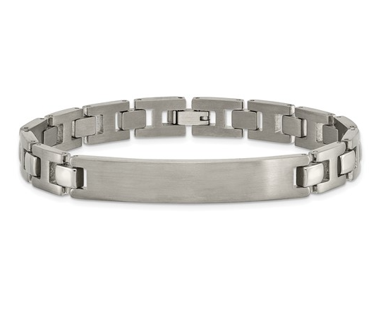 Men's Titanium Brushed and Polished 8.5" ID Bracelet 90.00