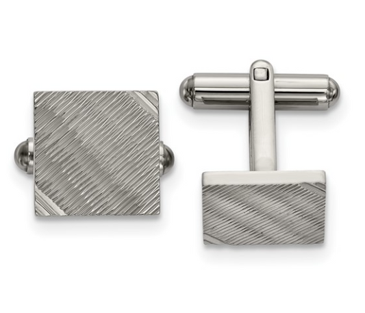 Men's Textured Steel Cufflinks 40.00