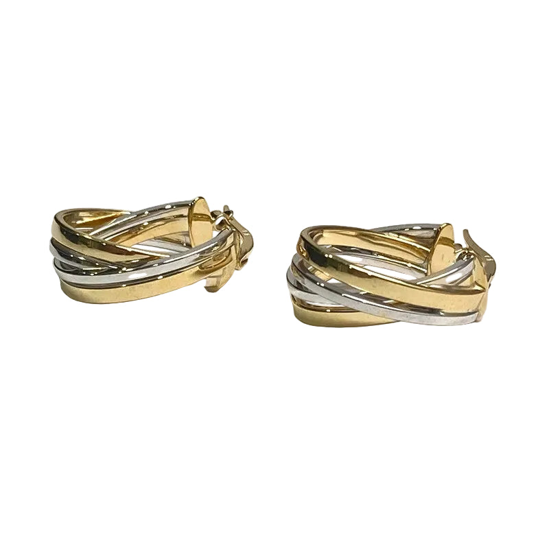 14K Yellow and White Gold Two-Tone Hoop Earrings