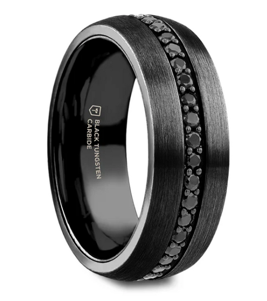 Black Tungsten and Black Sapphire Ring 580.00