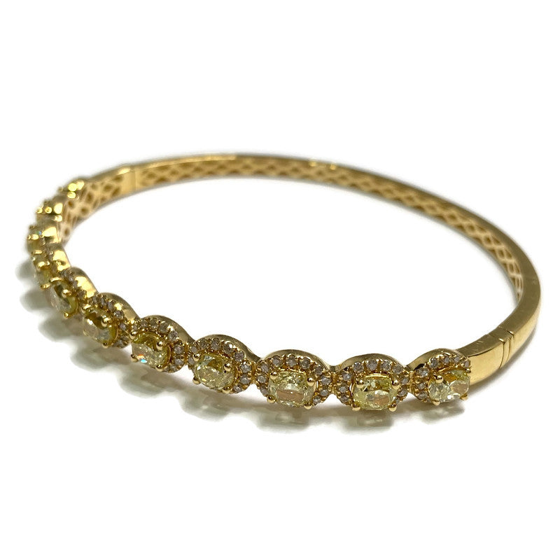 18K Yellow Gold Yellow and White Diamond Bangle Bracelet 19200.00