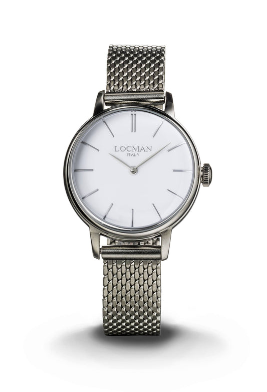 LOCMAN 1960 Lady's Three Hands Quartz S.S. Steel Mesh Band 300.00