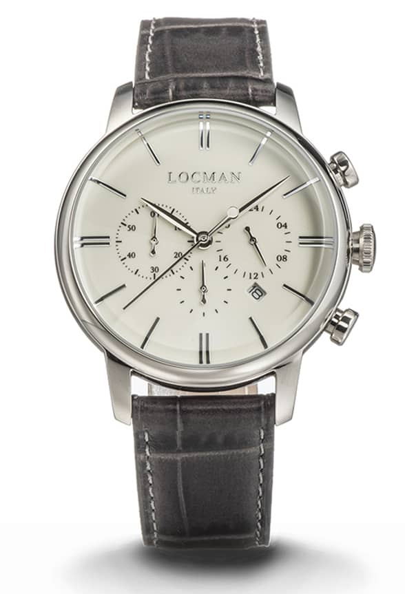 LOCMAN 1960 Chrono Quartz S.S.  Enamel Ivory 475.00