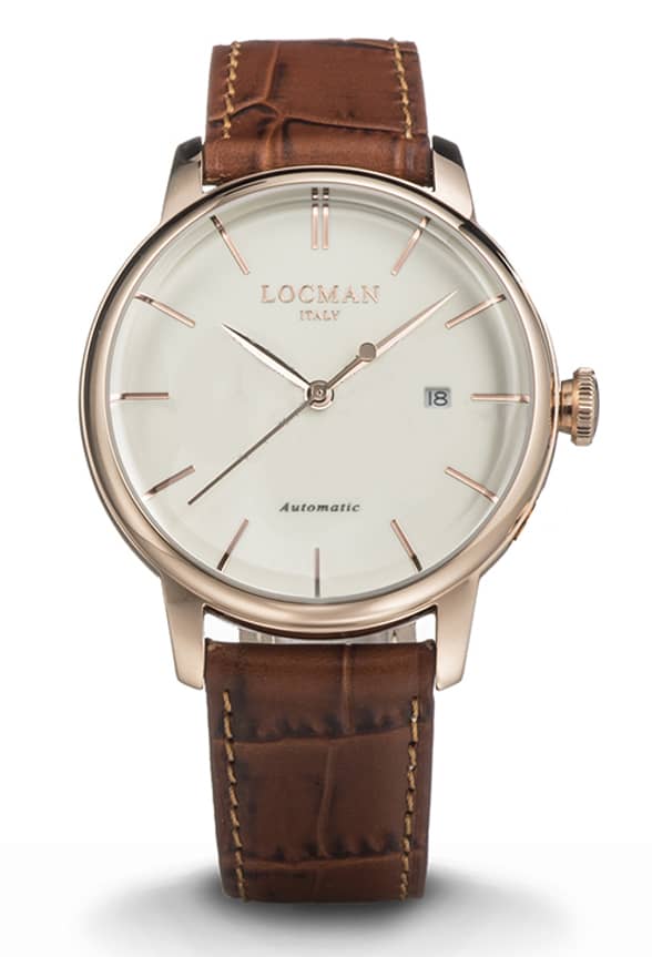 LOCMAN 1960 Automatic Rose Gold PVD Leather Strap 645.00
