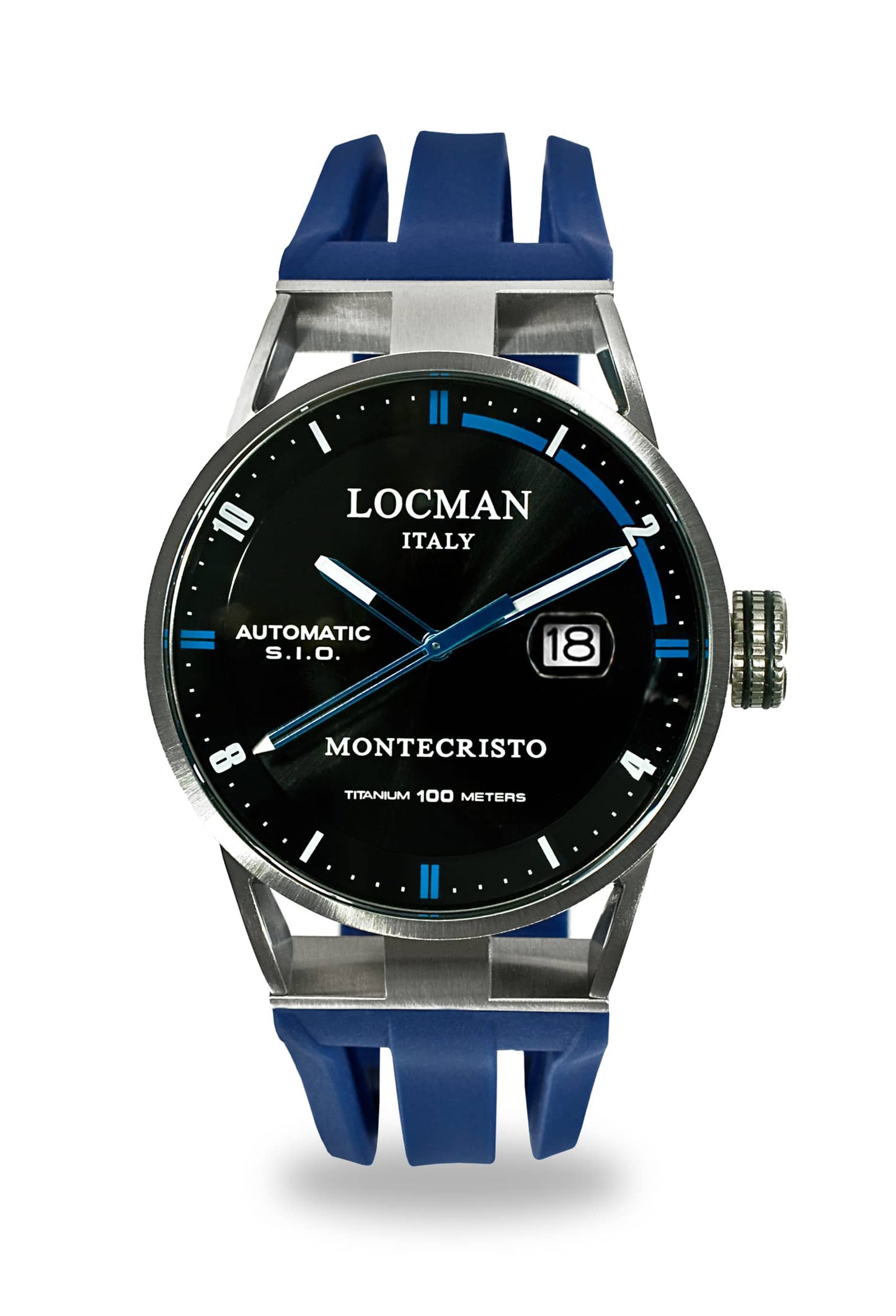 LOCMAN Montecristo Three Hands Auto Blue S.S. Titanium Sunray Black 1080.00