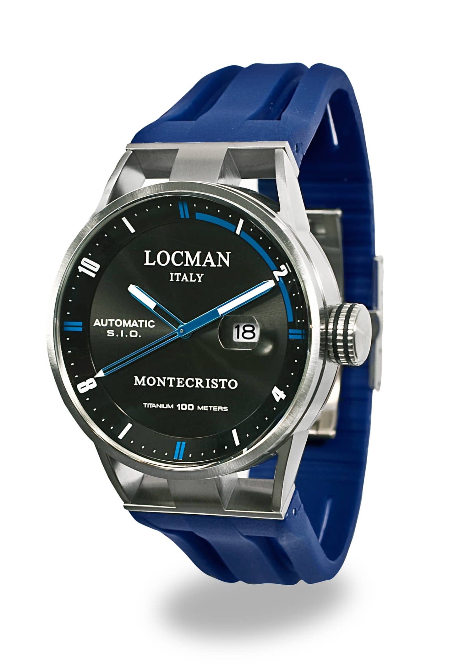 LOCMAN Montecristo Three Hands Auto Blue S.S. Titanium Sunray Black 1080.00