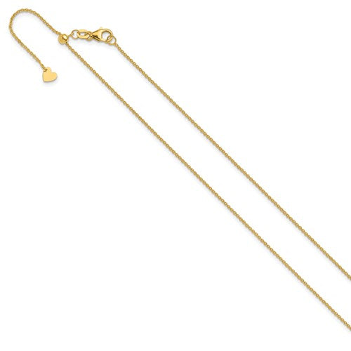 Solid 14K Adjustable 1.1mm Round Cable Chain 480.00