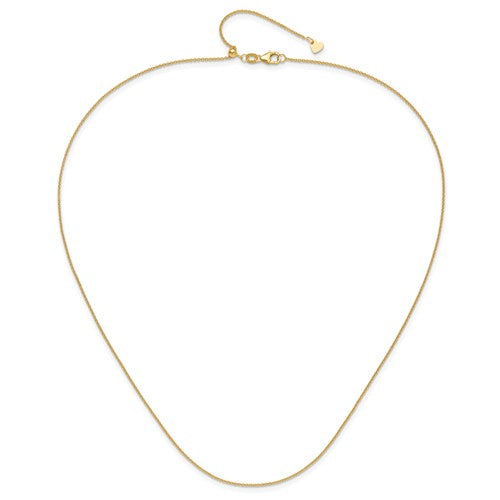 Solid 14K Adjustable 1.1mm Round Cable Chain 480.00