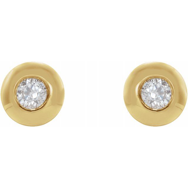 Diamond Stud Earrings 14k Solid Gold 465.00