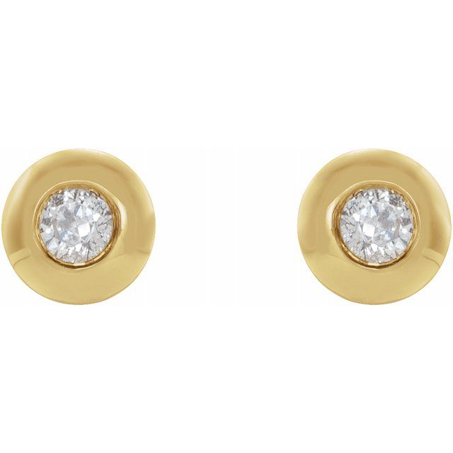 Natural Diamond Stud Earrings in 14K Gold