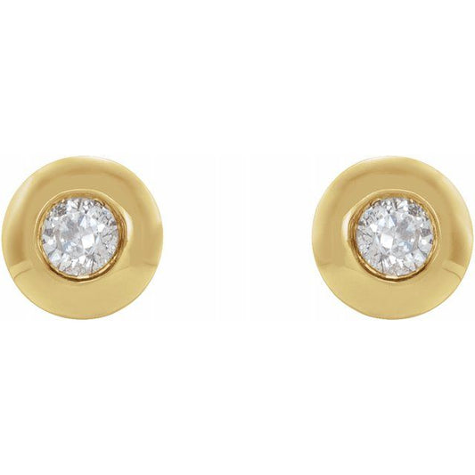 Diamond Stud Earrings 14k Solid Gold 580.00