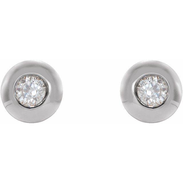 Natural Diamond Stud Earrings in 14K Gold