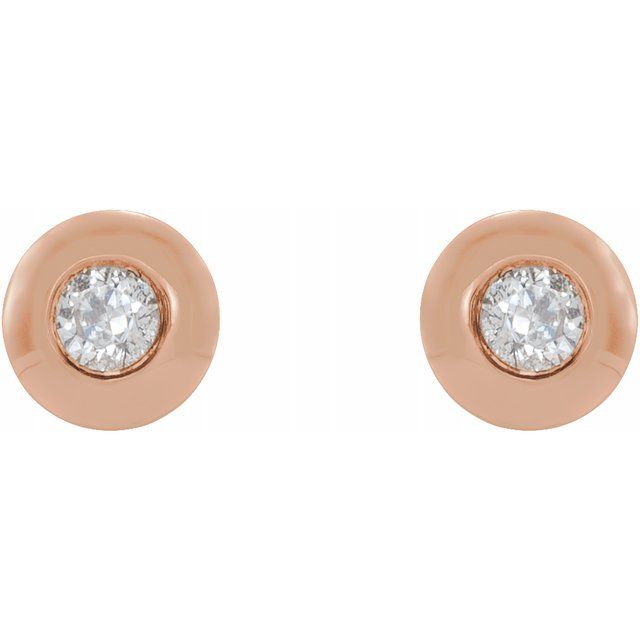 Natural Diamond Stud Earrings in 14K Gold