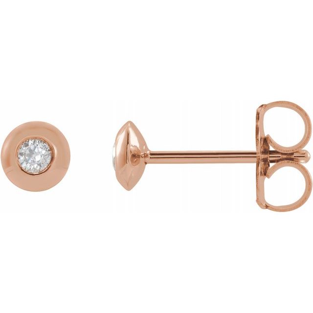 Natural Diamond Stud Earrings in 14K Gold