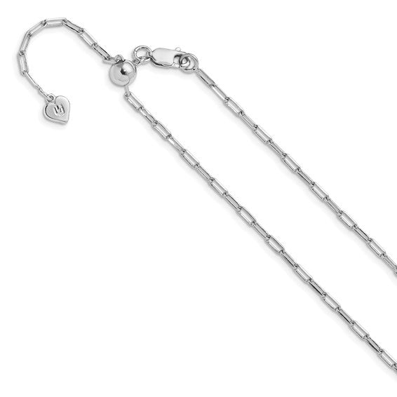 Leslie's Sterling Silver Adjustable 2mm Paperclip Flat Oval Link Chain 98.00