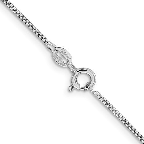 Sterling Silver Rhodium-plated 1.25mm Round Box Chain 34.00