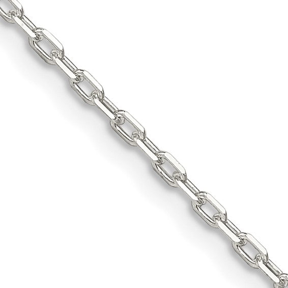 Sterling Silver 1.65mm Diamond-cut Long Link Cable Chain 35.00