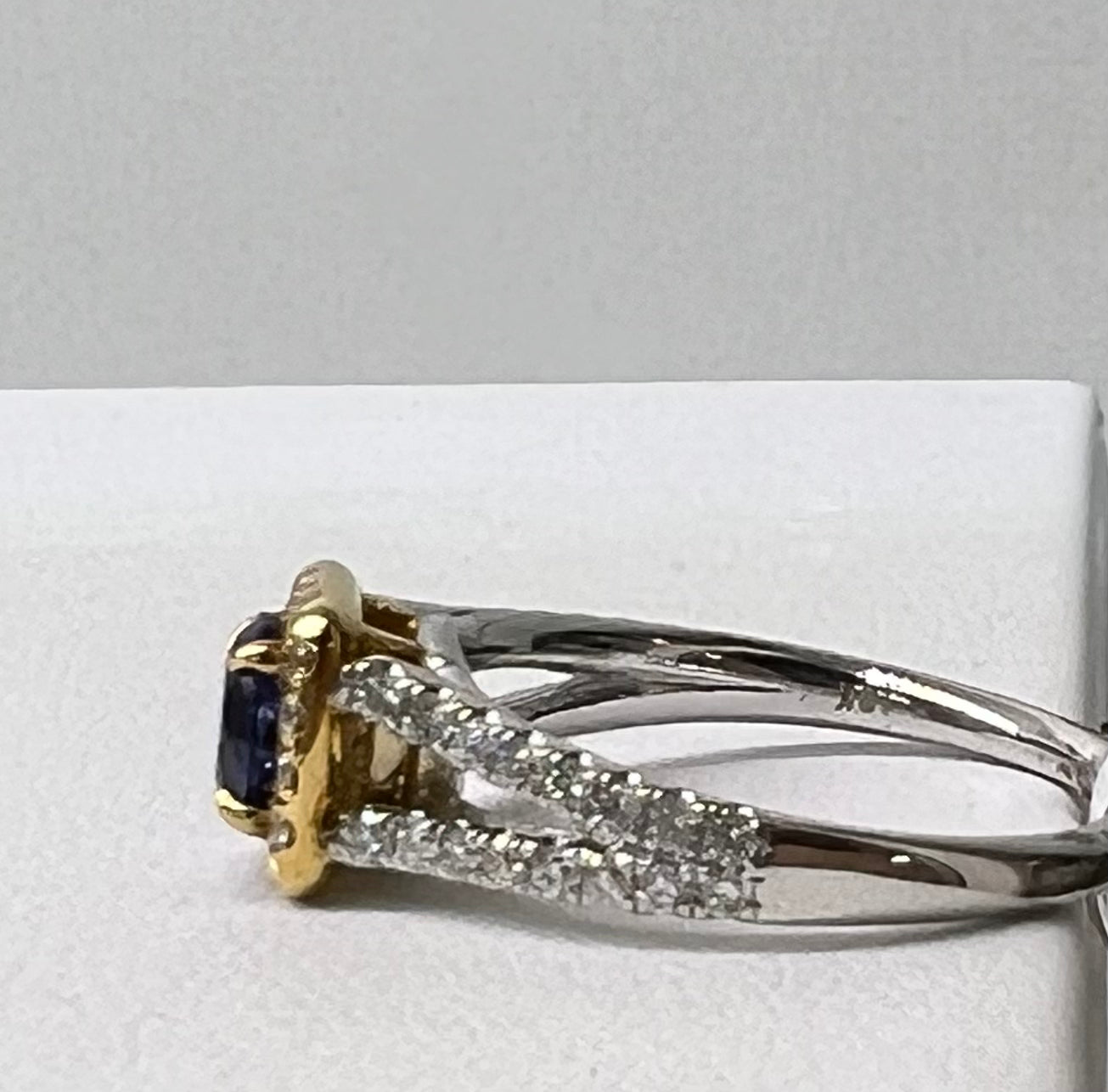 Sapphire & Diamond Two Tone Ring (S .63ct, D .45ct) Size 6.0-7.5 3,250.00