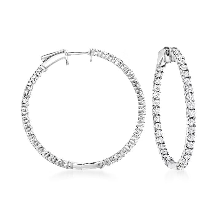 Diamond Inside & Out Hoop Earrings (D 1.23ct) 1.25" 2,500.00